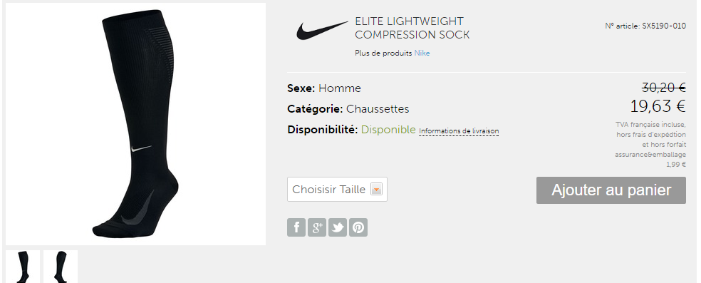 chaussettes de compression nike pas cheres