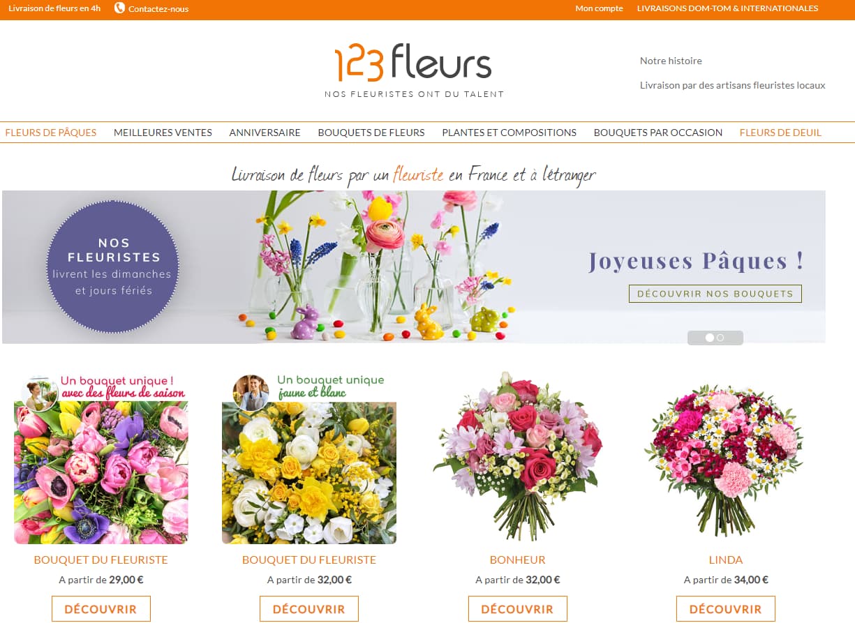 site internet 123fleurs